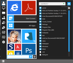 Showing the expanded Start Menu with a custom drive in Start Menu Reviver